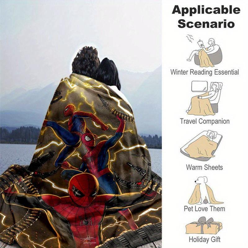 Spider-man Cute Printed Blanket Rectangular Soft Comfortable Modern Style Polyester