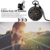 JewelryWe Pocket Rock Retro Antique Roman Analog Pocket Watch Pendant Perfect for and Black Watch, Necklace, Waterproof, Cosplay, Events, Halloween,