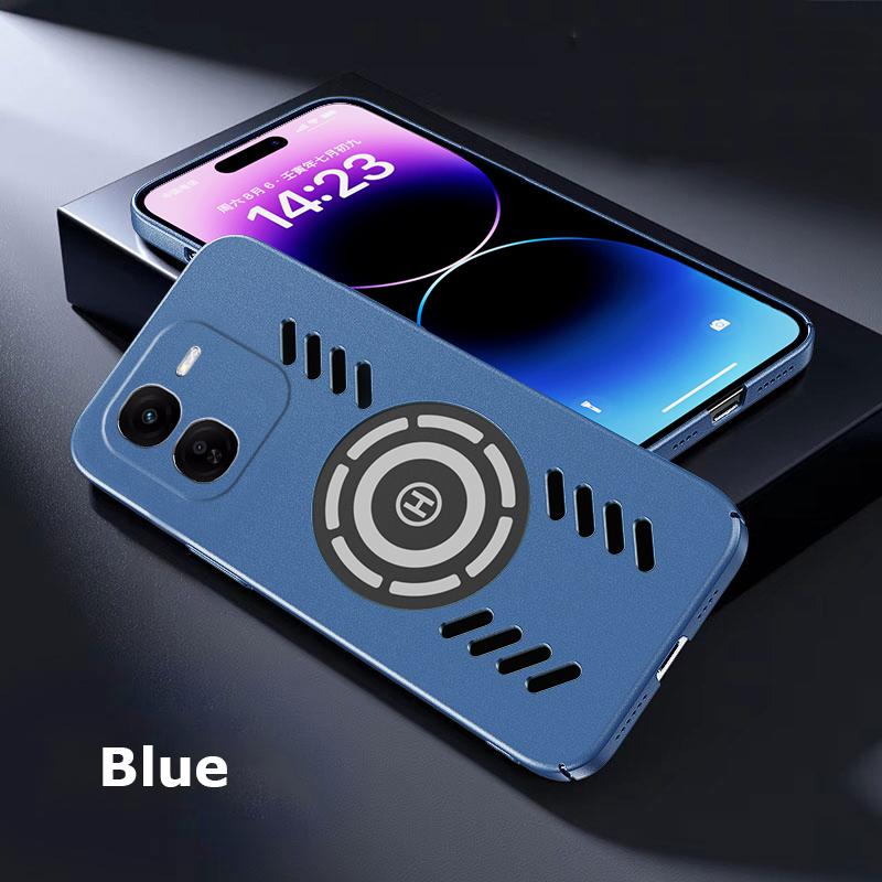 

Для vivo iQOO Z9 Z9X Turbo Rock Sand Ice Магнитный рассеиватель тепла матовый чехол для ПК с защитой от отпечатков пальцев дышащий охлаждающий чехол в виде ракушки iQOO Z9 6.78