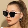Motorcycle 4pcs Fashion Gradient Cat Eye Sunglasses Retro Square Lens Large Frame Cycling Sun Glasses Vintage Eyewear UV400