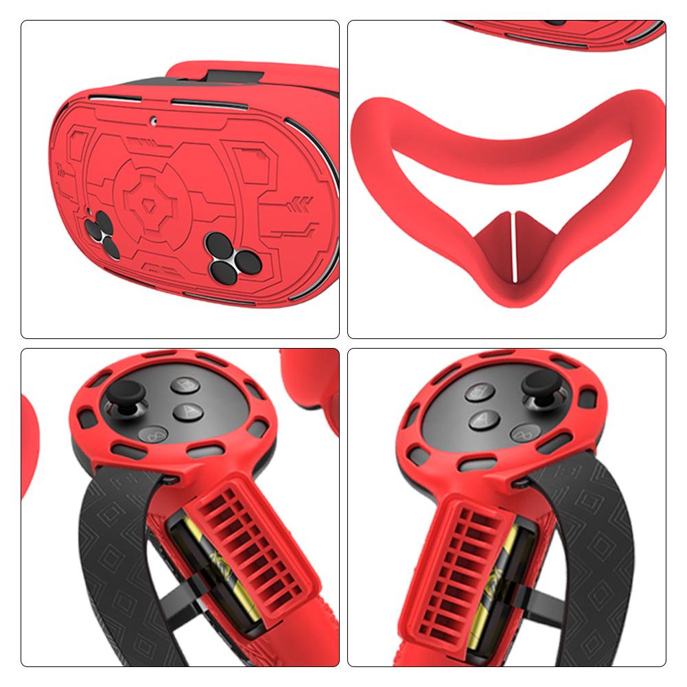 7Pcs VR Accessories Protective Cover Anti-Fall for Meta Quest 3S VR Headset Accessories Set VR Face Cover Controller Grips Cover