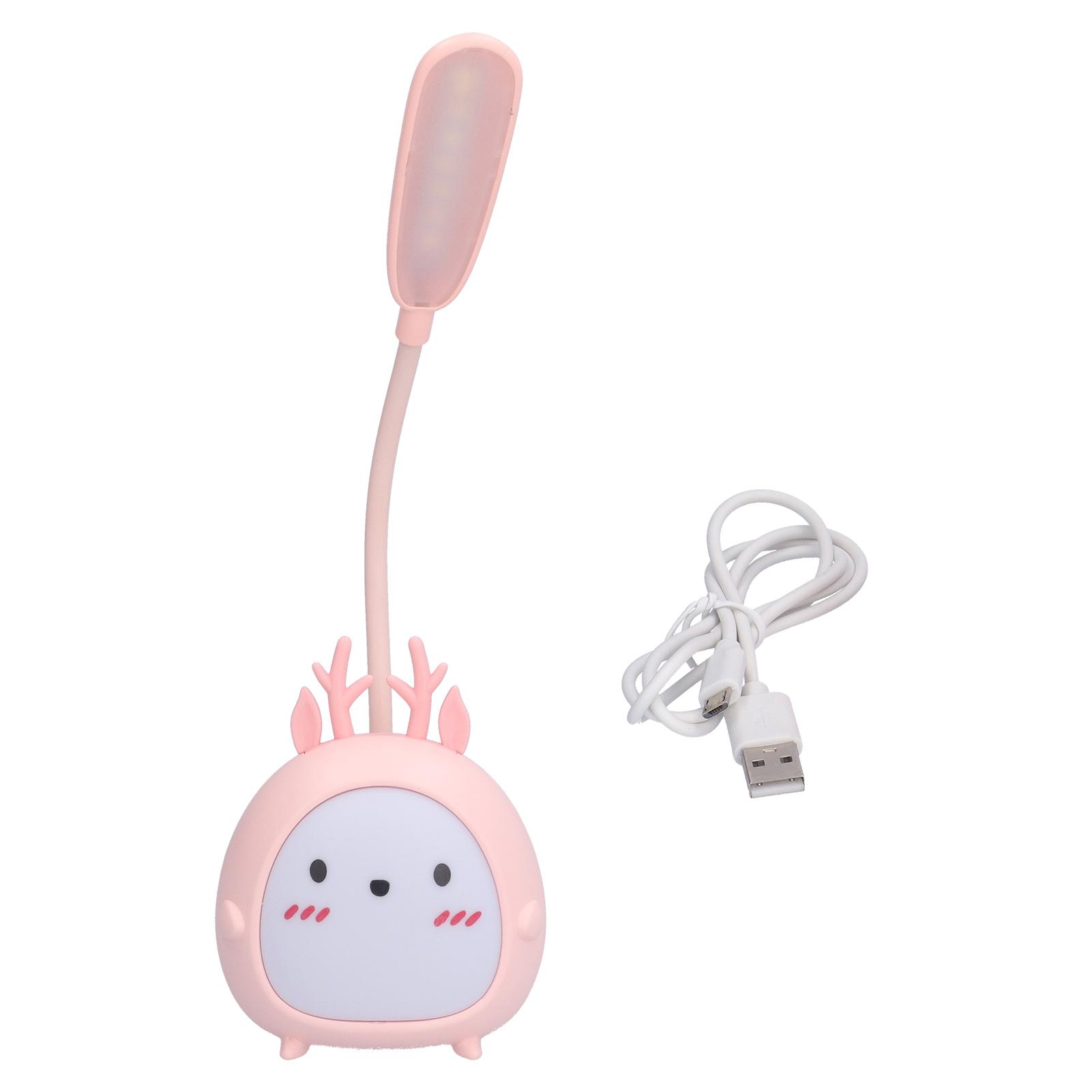 

Светодиодная настольная лампа в форме животного, USB-зарядка, защита глаз, настольный свет для спальни, офиса, серый розовый