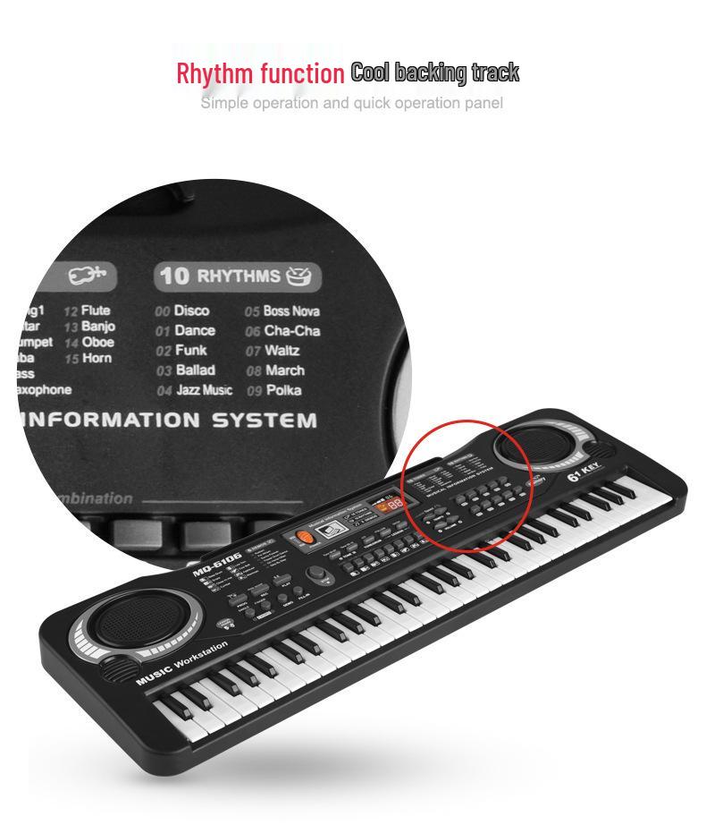 Multifunctional 61-Key Electronic Keyboard for Kids - Beginner Music Toy & Early Education Piano