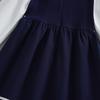 Toddler Girls' School Style Dress Navy Blue White Ruffle Collar Puff Long Sleeves 2-6 Years Kids Dress