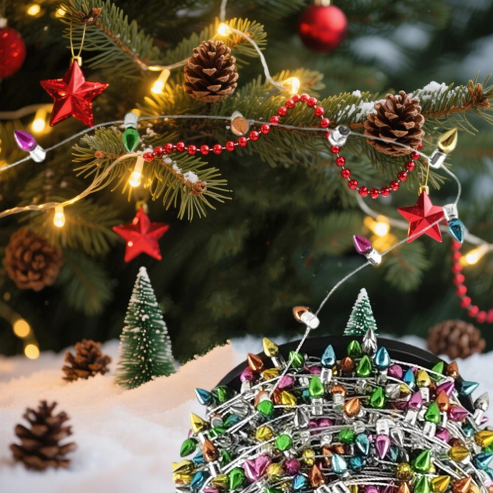 5M/roll Colorful Bulbs String Garland Christmas Decor Home Decor Xmas Tree Ornaments New Year Gift DIY Dollhouse Not Led