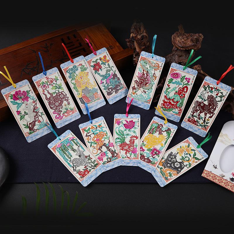Burning Ran Chinese Folk Art Paper-cut Facial Makeup Bookmarks for Unique Gifts Abroad