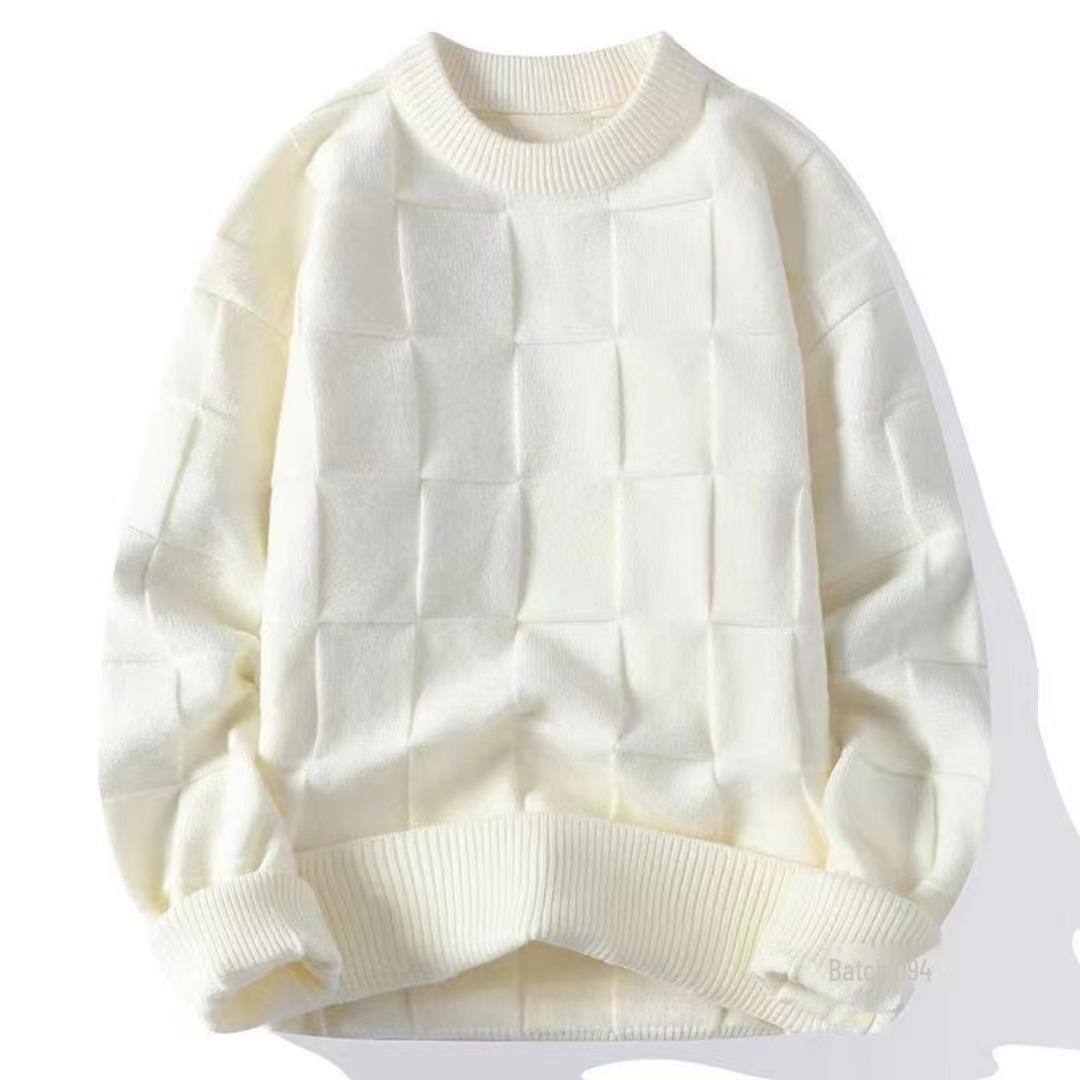 

Мужская куртка-свитер зеленого цвета из мохера в стиле ретро - модный осенний корейский стиль L белый