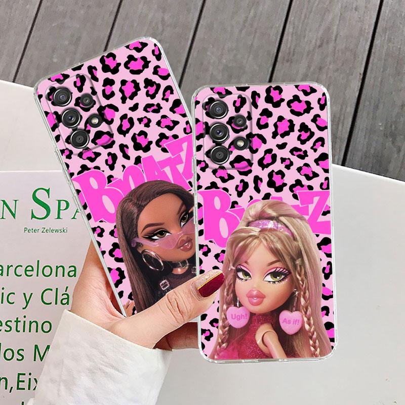 Clear Case For Samsung Galaxy A57 A37 A56 5G A36 Case A55 A54 A35 A26 A07 A17 A16 A06 A34 A15 Soft Cover Disney Bratzs Pink Girl