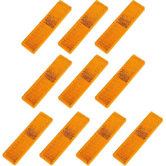 10 Pack Safety Reflectors Red Self Adhesive Rectangle Reflector For Mailboxes Trailer Caravan Truck Lorry Or Agricultural Machines