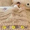 Rabbit Fur Plush Coral Fleece Flannel Nap Blanket - Gift for Office or AC Use