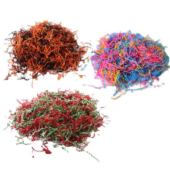 Remplissage de papier découpé en accordéon 100g Raphia de papier Herbe Remplissage de boîte cadeau pour litière pour petits animaux Fournitures pour cage de hamster