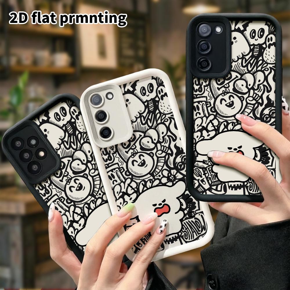 Phone Case: 2D Flat Samsung Galaxy A34 A35 M05 M06 S20 S22 S21 FE Plus 5G Protective Case, Cloud Puppy, Christmas and Halloween Gift