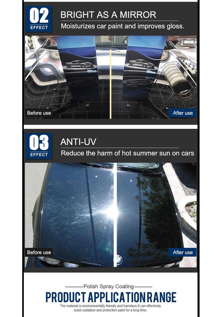 Graphene Nano Car Paint Coating Spray - Crystal Glaze & Sealant Wax