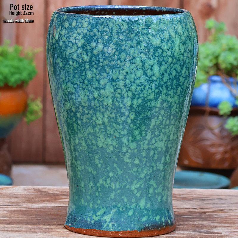 Coarse Ceramic Succulent Pot with Orchid Design – Old Tree Jade Pendant Style