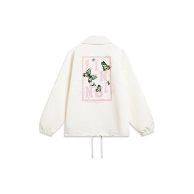 Li Ning Sports Lifestyle Series Letter Print Button Down Casual Jacket Men Jacket Off-White AFDT167-1