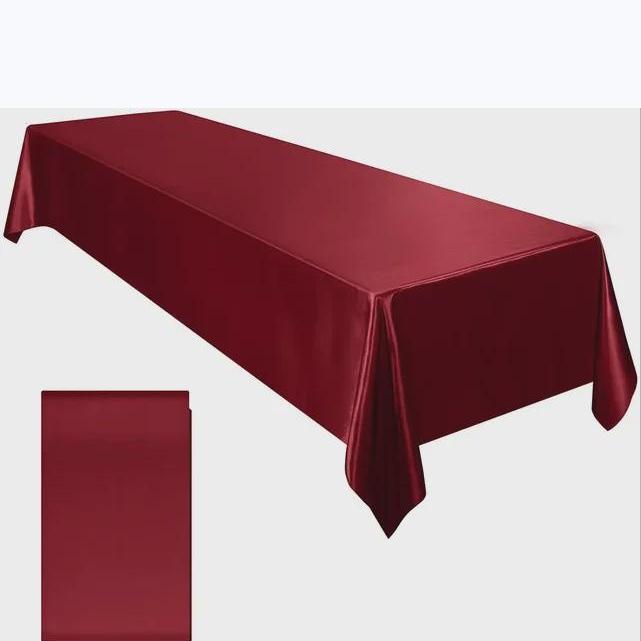 Rectangle Wedding Satin Tablecloth 57x102inch Bright Smooth Silk Table Cover for Wedding Banquet Anniversary Dining Table Decoration