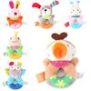 Bbsky Cute Animal Dog Rabbit Rattle Stick Baby Plush Hand Shake Bell Toy Newborn 0-1 Year
