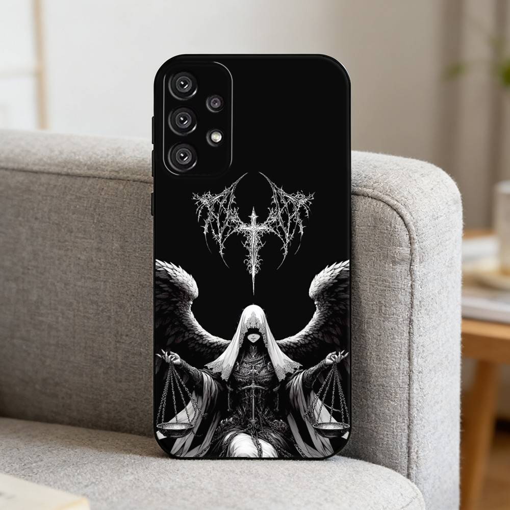 G-Gothic Girl Sculpture Retro Phone Case For Samsung S25,S24,S21,S22,S23,S30,Ultra,S20,Plus,Fe,Note,10,9,5G Black Cover
