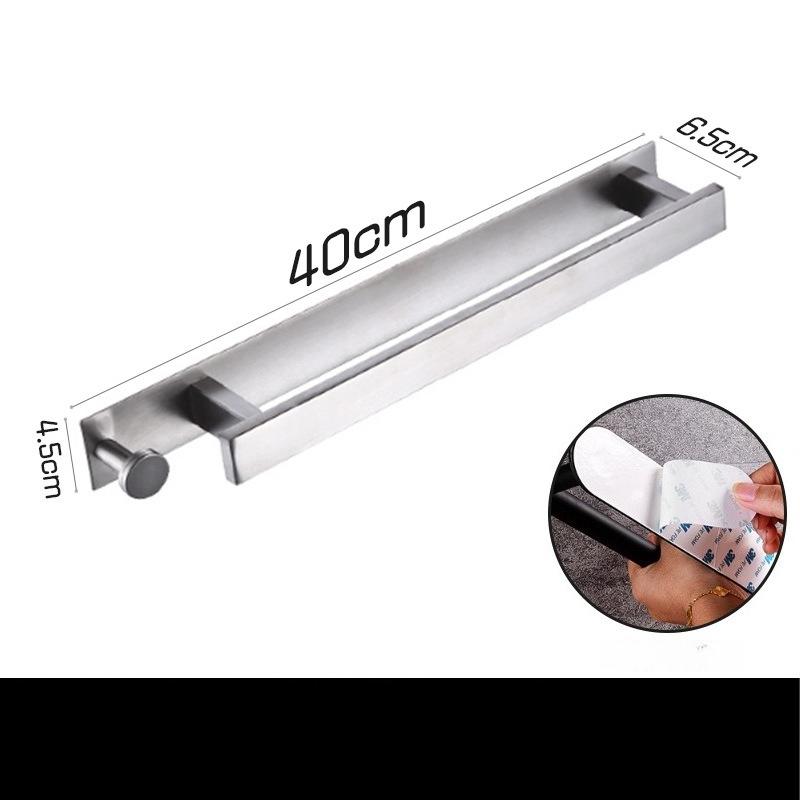 Stainless Steel Towel Rack No Drilling No Nails For Bathroom Toilet Single Rod Bathroom Hardware Towel Hanger Towel Bar
