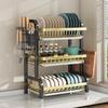 2 Tiers Dish Drainer Stainless Kitchen Dish  Storage Shelf Plate Knife Sink Drying Organizer and Storage Kitchen Accessories