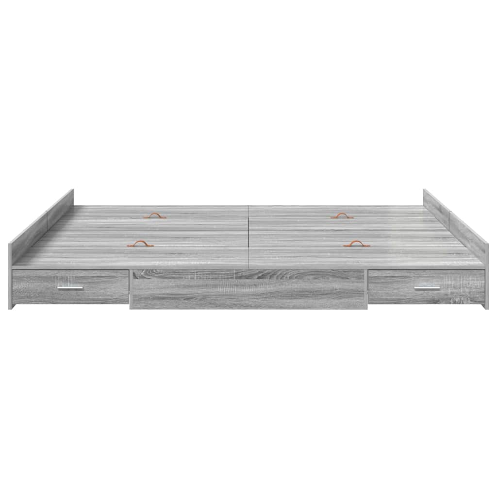 Storage Bed Frame Grey Sonoma 180 x 200 cm