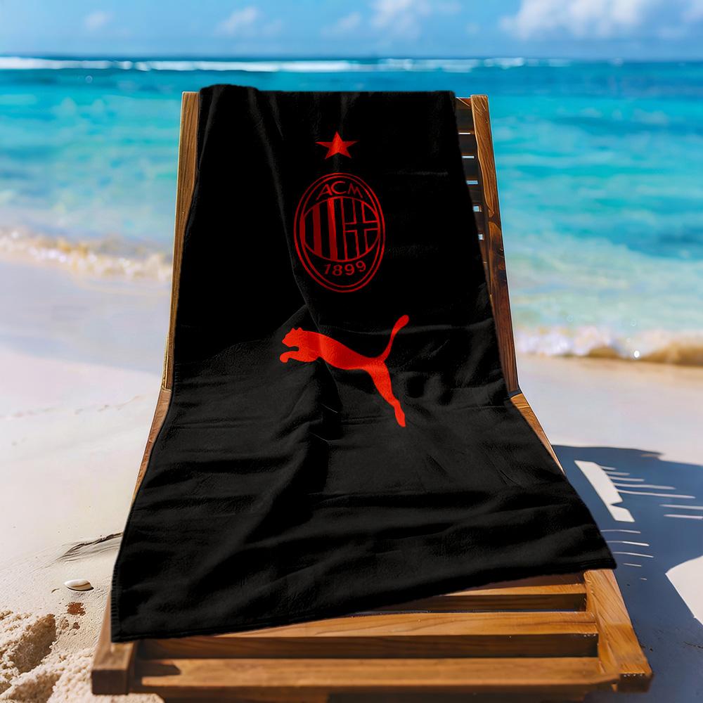Ac Milan Beach Towel Super Soft Microfiber Quickdry Fabric Comfortable Lightweight
