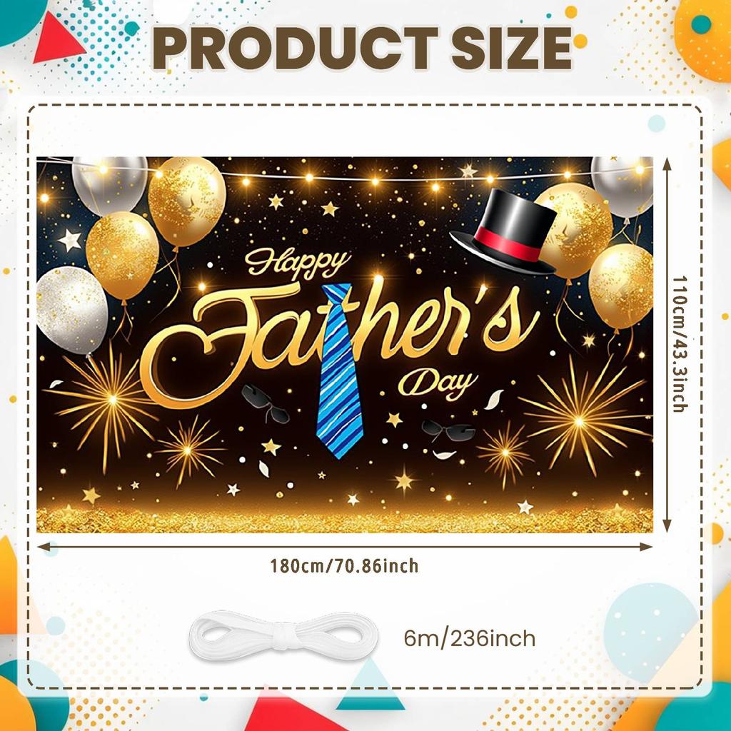 Frohen Vatertag Banner Krone Dekoration Vater Feier Kulisse Daddy Feier Kulisse Schnurrbart Design Für Vatertag