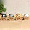 4 st Mini Kattprydnad Trädgård Kattunge Staty Gåva Till Barn Barn Babyrum Söt Kawaii Leksak Miniatyrfigurer Hemdekoration