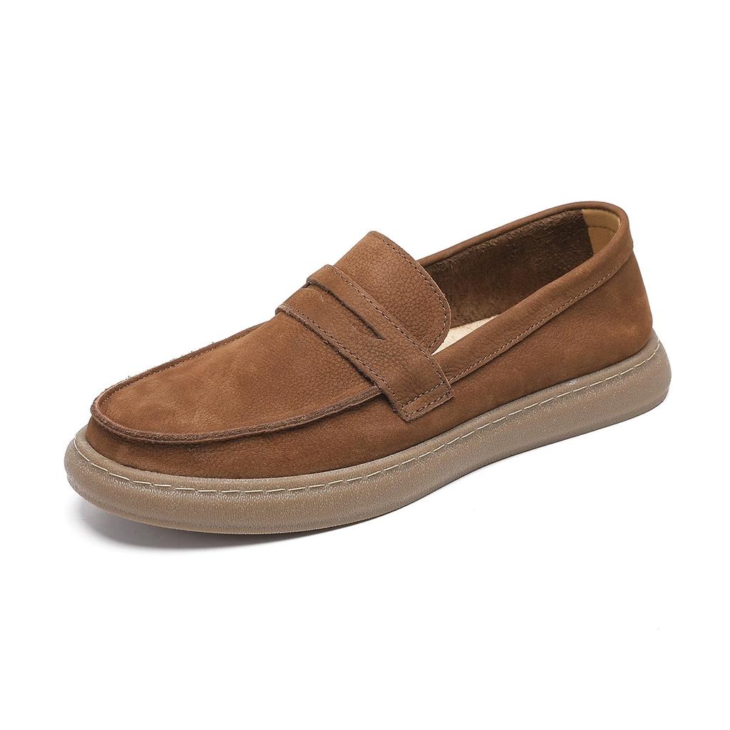 Fashion Vintage Man Casual Shoes Genuine Leather Slip-on Light Comfortable Driving Loafers Moccasins For Men Party Wedding Flat