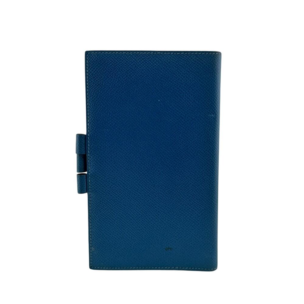 HERMES leather leather Agenda Vision Notebook cover blue leather mens Used