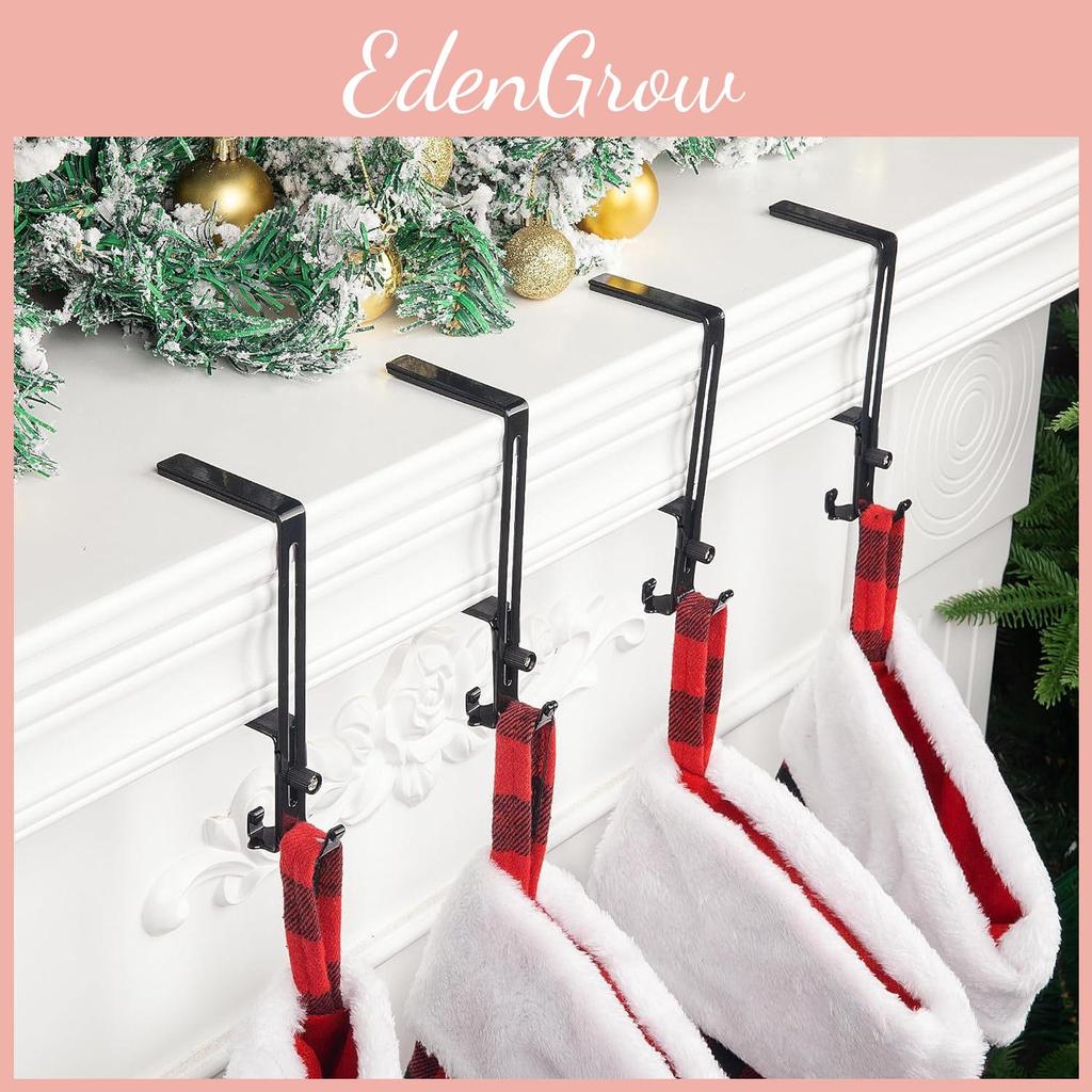 Sock Clip Christmas With Adjustable Iron Hooks For Fireplace And Wall Mounting