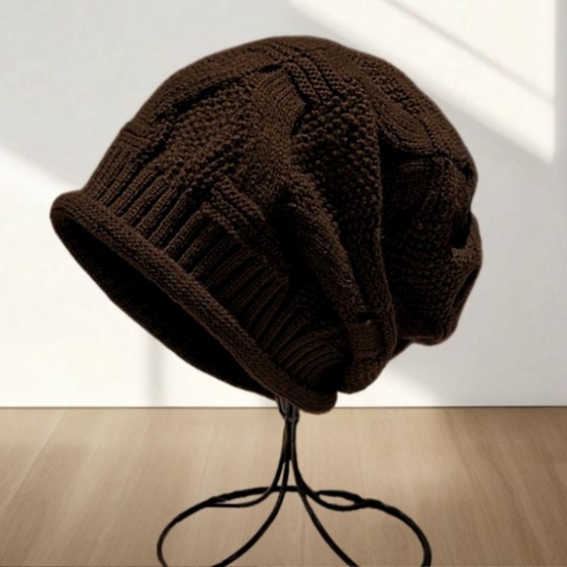 Herbst Winter Lose Gestrickte Wollmütze Frauen Neue Mode Rolled Dünne Samt Casual Warme Gehörschutz Gewellte Mütze