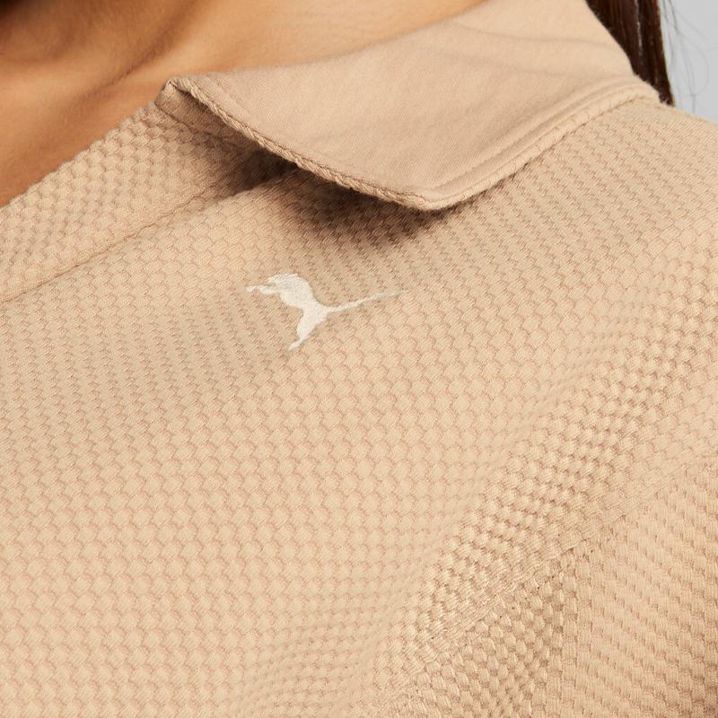 Puma Solid Color Casual Fashion Breathable Versatile Short Sleeve Polo Shirt Women tops Khaki 676651-89