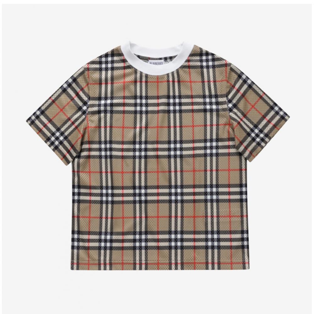 Burberry 8078636 A7028 Vintage Check Mesh Boys Kids Short Sleeve Tee