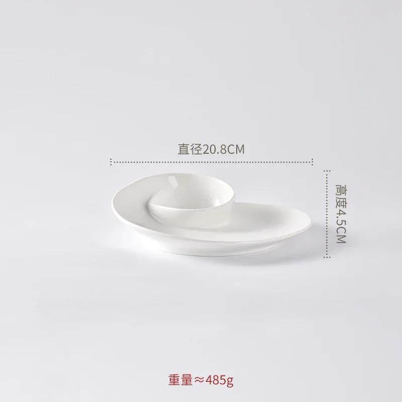 Irregular Ceramic Plate Snack Plate Dumpling Dish Dessert Dish Conch Shape Serving Plate Restaurant Molecular Cuisine Tableware