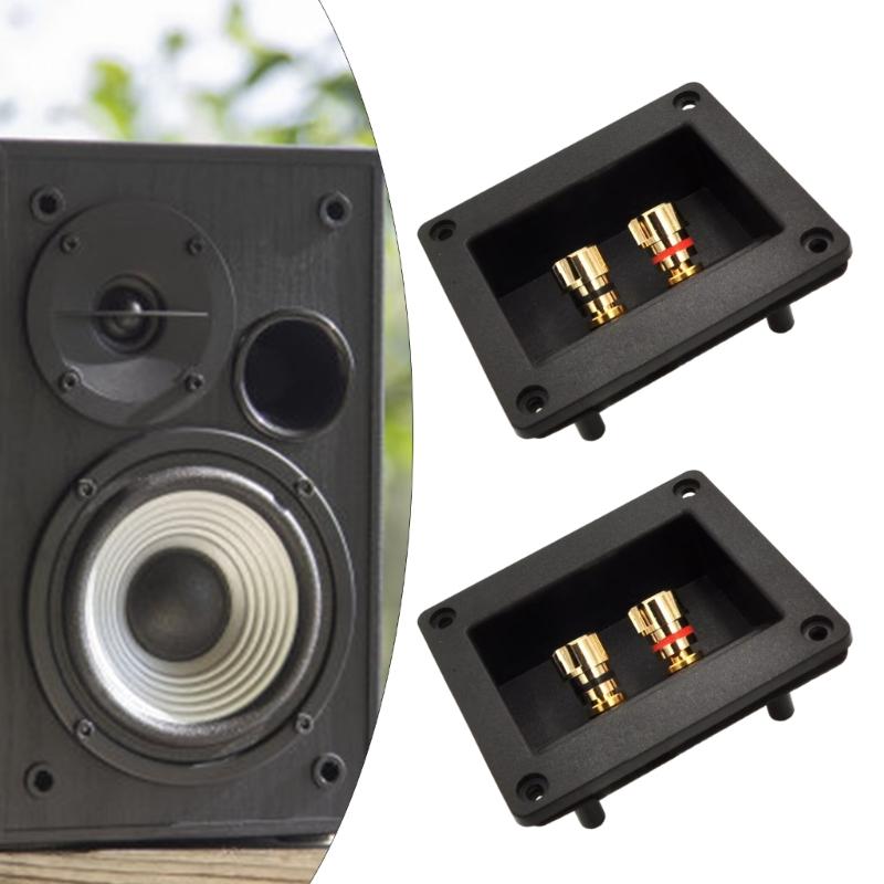 2Pcs Terminals Cup Connectors Part Express Spring Double Binding Posts Gold Twist Banana Jacks Recessed Speaker Box