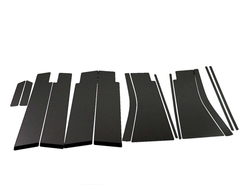 BRIGHTZ Finish Stainless Steel Black Plated Pillar Panels for Elgrand and Set Ultra-Mirror E52, PE52, PNE52, TE52, TNE52, 14-Piece [PIL-BLA-139]