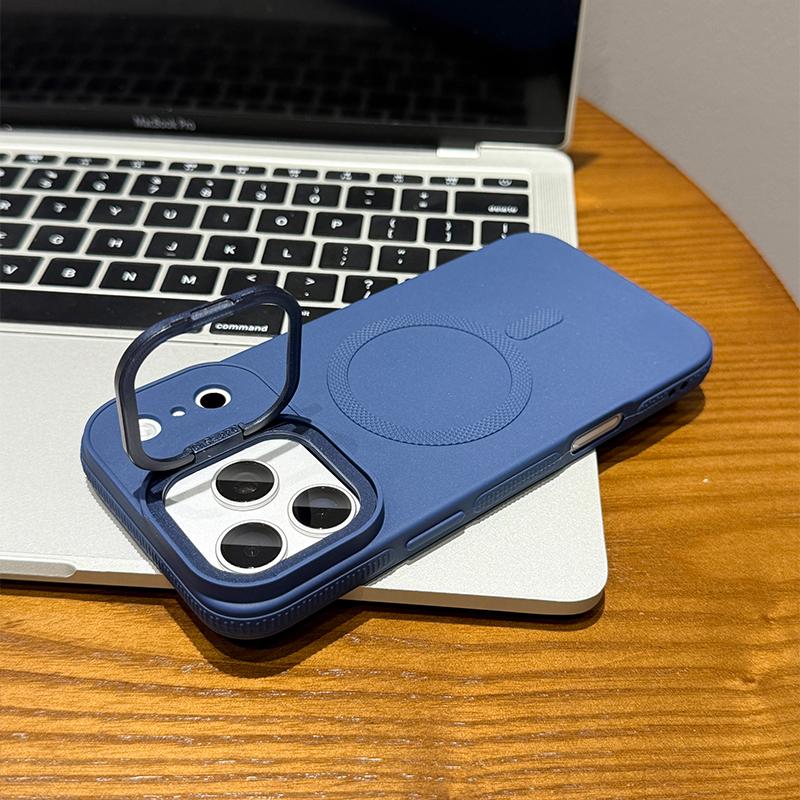 

Camera Stand Holder Ring For Magsafe Wireless Charge Case for iPhone 17 Air 16 15 14 Plus 13 12 11 Pro Max Matte Soft TPU Cover For iPhone 11