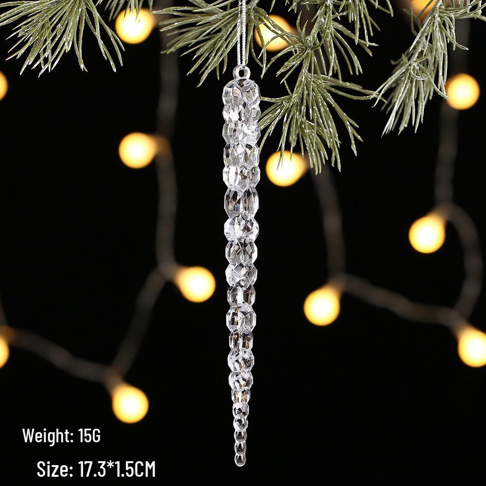 Transparent Icicle Snowflake Beaded Curtain - Acrylic Christmas Tree Ornament