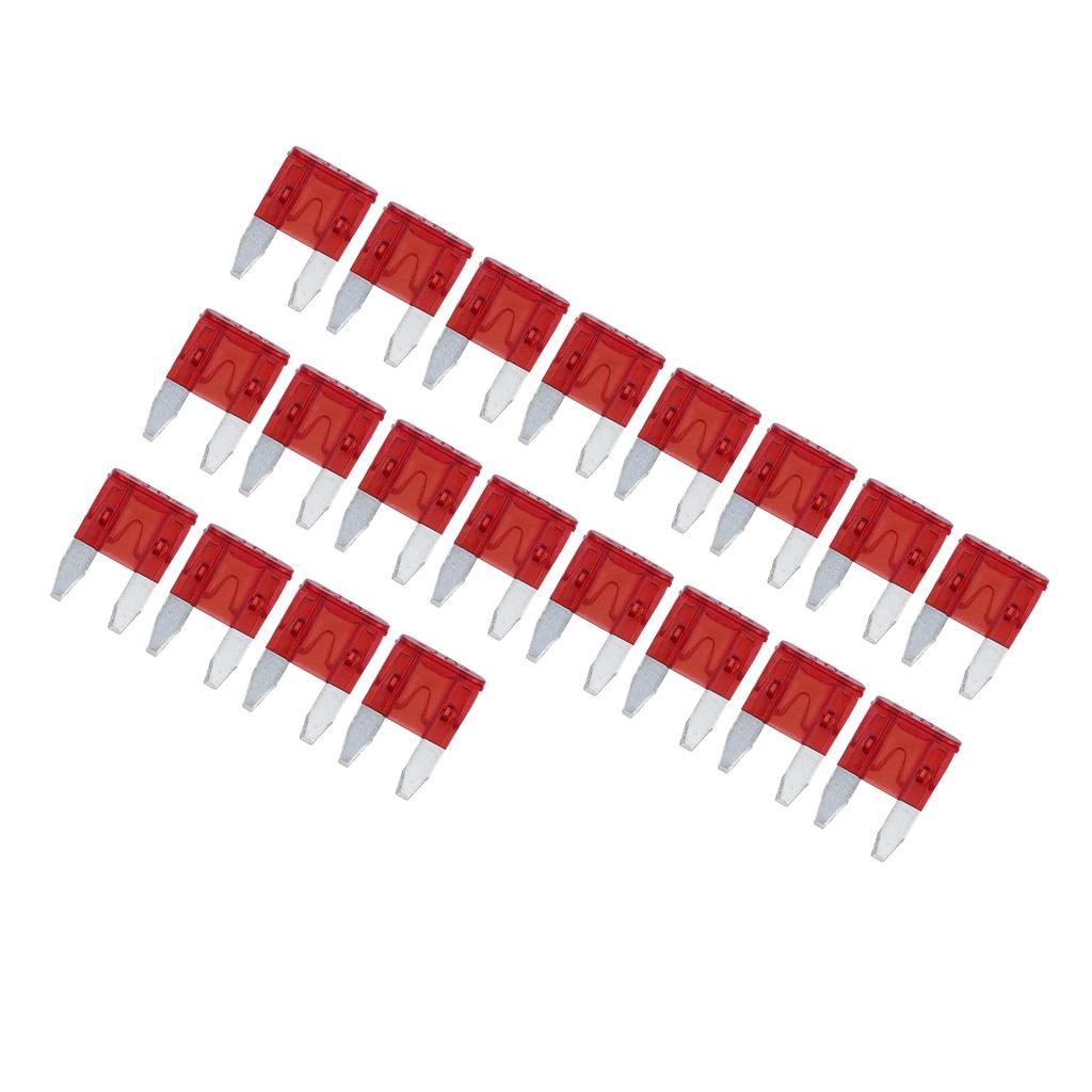 VekAuto 20pcs Style Fuse Car Mini Fuse 10A Red Plastic Metal