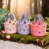 Easter Basket Cute Plush Candy Bag with Handle Soft Pasty Storage Bucket Easter Egg Decorations and Gift Basket
