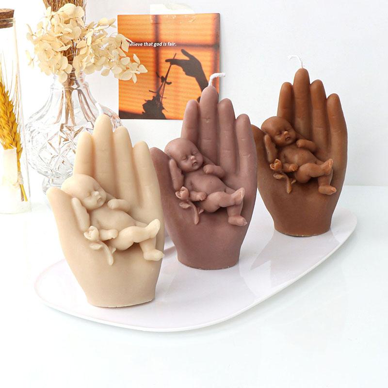 Sleep Baby In Hand Candle Silicone Mold DIY Angel Baby Aromatherapy Candle Making Soap Resin Plaster Mould Craft Gift Home Decor