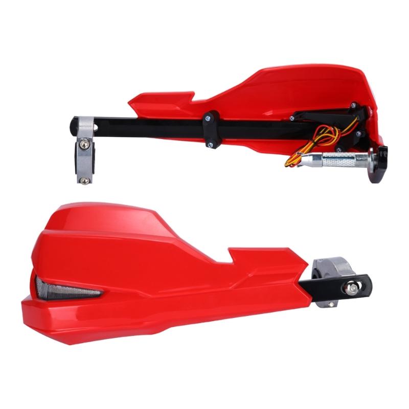 Universal Motorcycle Handlebar LED Running Light Handguard Kit with Aluminum Frame for Off Road Riding Protection