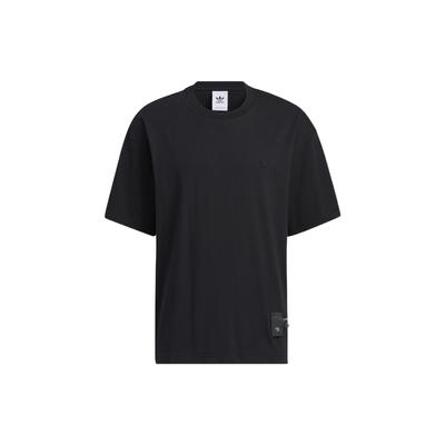 Originals Trefoil Zipper Short Sleeve Tee Men Tops Black HH9438