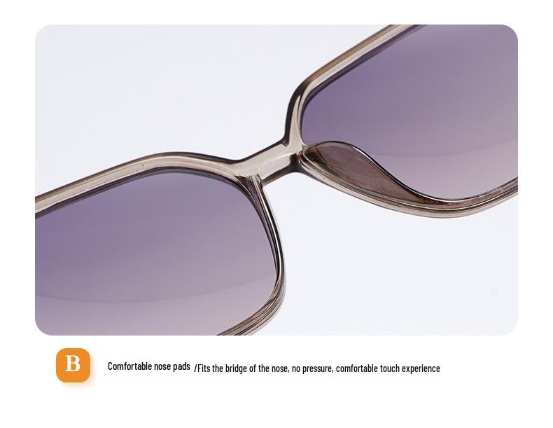 Women's High-End Rhinestone Large Frame Sunglasses with Hollow Zinc Alloy Legs and HD Polarized Lenses