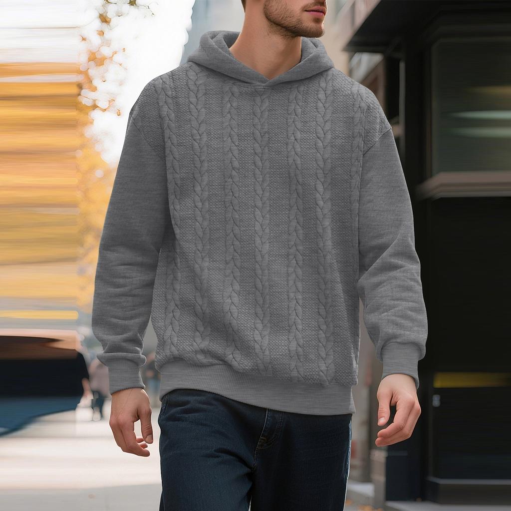 Men's Outdoor Casual Loose Hooded Sweatshirt With Long Sleeves