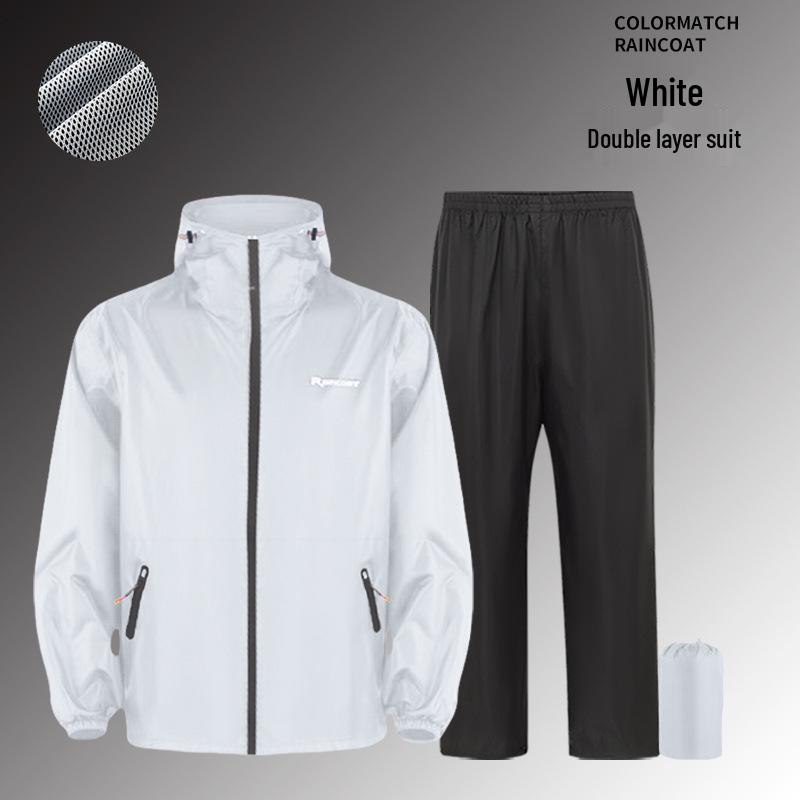 Unisex Lichtgewicht Regenjas & Broek Set, Anti-Stortbui, Waterdicht, Ideaal voor Fietsen, Voedselbezorging & Elektrisch Motorrijden.
