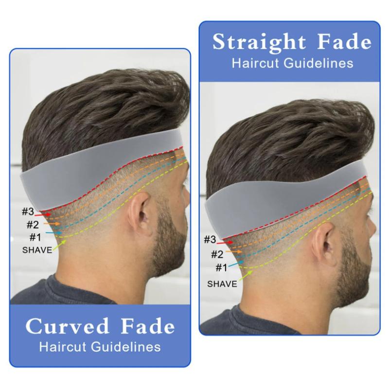 Adjustable DIY Curved Silicone Haircutting Collar Template, Hair Trimming Guide, 2-Level Haircut Tool for Home Styling