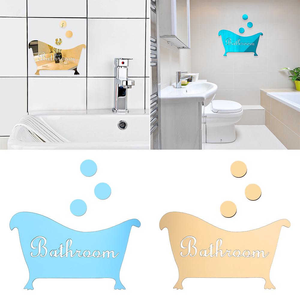 3D Mirror Wall Sticker Funny Door Entrance Sign Kids Men Women Bathroom DIY Wall Stickers Decals Bar Home Decor
