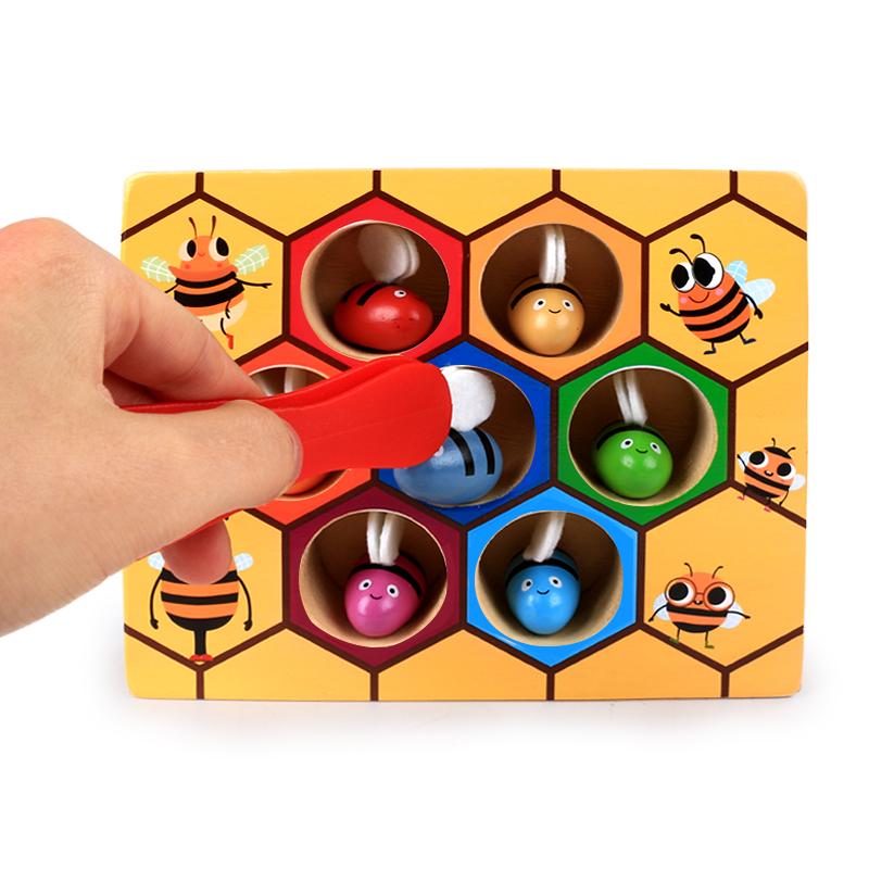 Clamp Bee To Hive Matching Game, Montessori Color Sorting Puzzle, Fine Motor Skill Toy, Early Educational Gift Toy